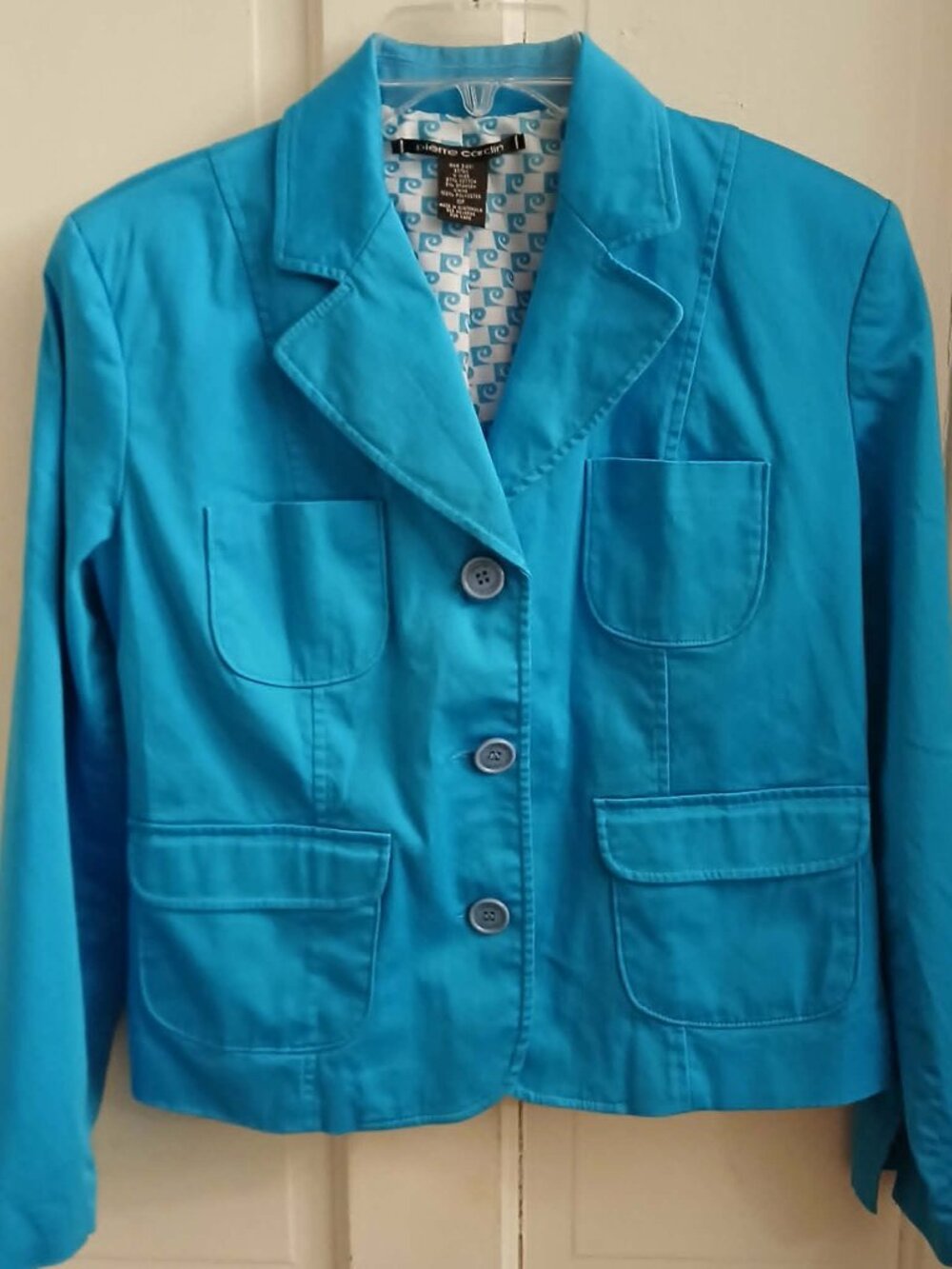 Pierre Cardin Turquoise Blue Ladies Jacket